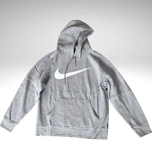 Nike Grey Hoodie with White Swoosh Logo